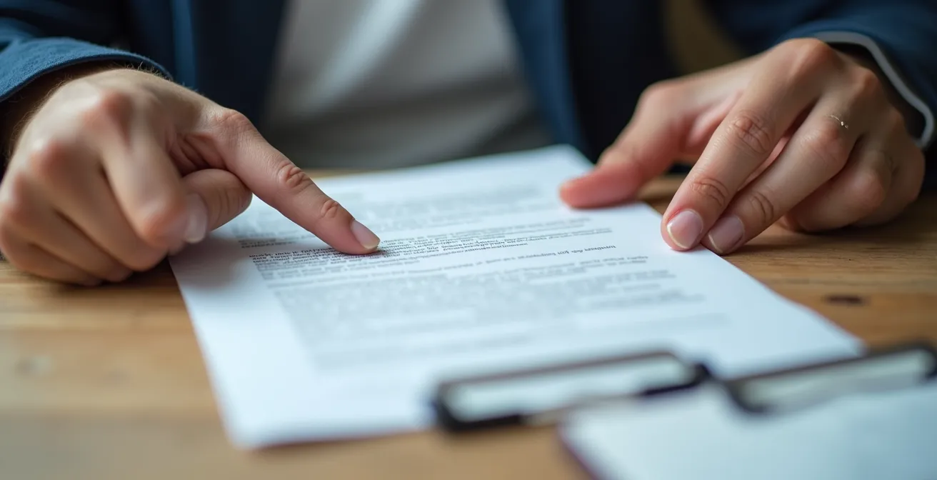 Close-up hands comparing passport visa page with migration card