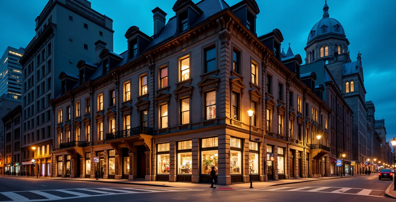 Historic 19th-century mansions converted into modern pubs on a Moscow street