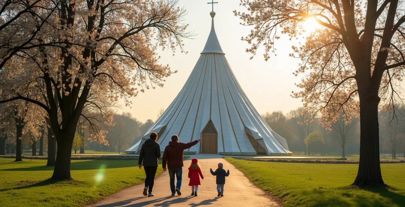 Church of the Ascension at Kolomenskoye with spring apple blossoms