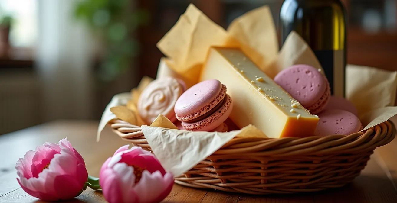 French gifts arranged for a Russian dinner invitation